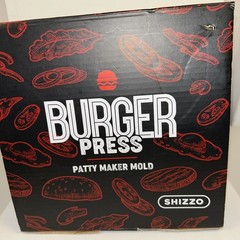 Shizzo Burger Press Kit, Cast Iron Rectangle & Round Grill Press (3-6)