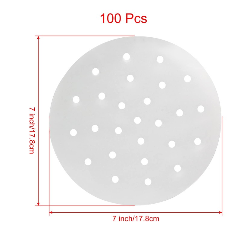 Cionyce 100 Pcs Dumpling Paper Bamboo Steamer 7 Inch 7 Inch, White gallery