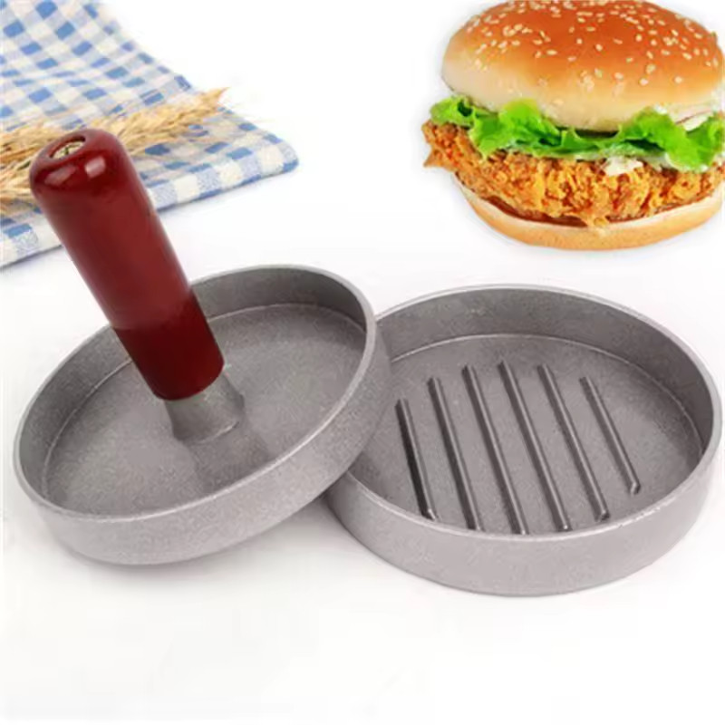 Hamburger Press Non-Stick Aluminum Patty Maker Meat Burger Mold Tool