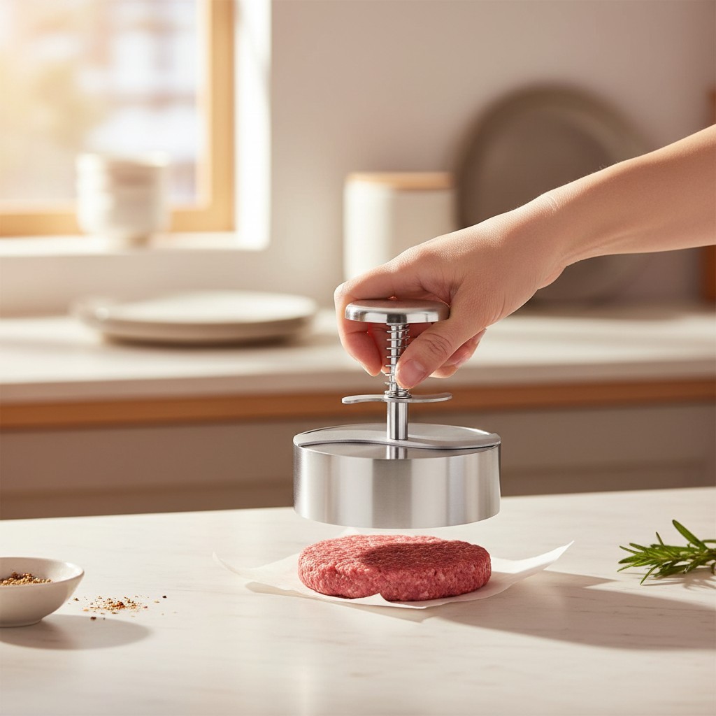 Adjustable Burger Press - 304 Stainless Steel, Easy to Clean, BPA Free gallery