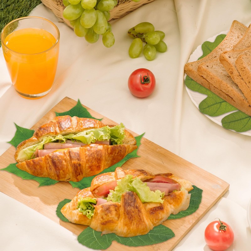 Tenceur 150 Pcs Parchment Paper Leaves 7.2 in Spring Large, Green gallery