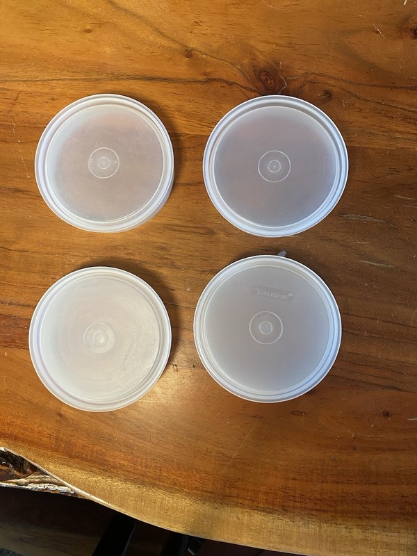 Set of 4 Tupperware Burger Patty Molds Keepers Vintage gallery