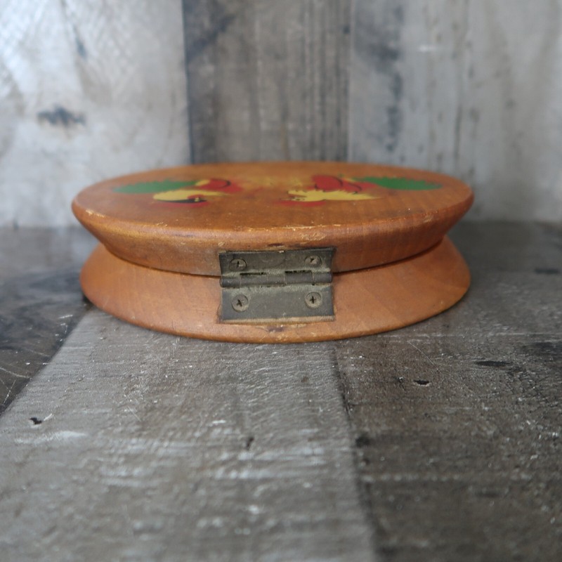 1960s Wood Fighting Rooster Hamburger Press Vintage Hinged Kitchen Chicken gallery