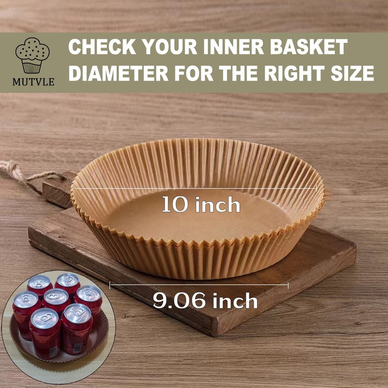 10 Inch Air Fryer Disposable Paper Liner Round, [ XXL Size] 100Pcs 10''Round gallery