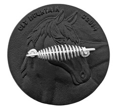 Horse Old Mountain 7” Cast Iron Burger & Bacon Press Spiral Handle Grill