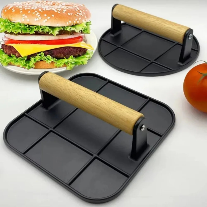 Aluminum Alloy Meat Press Manual Burger Press Non Stick round Meat Patty Burger gallery