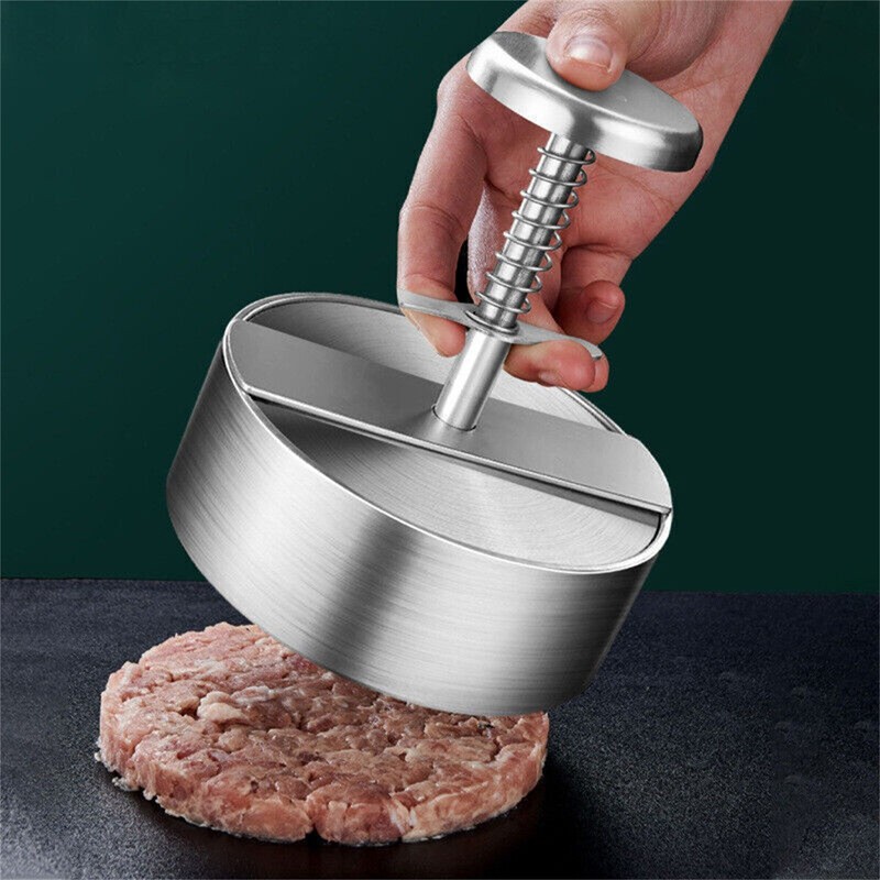 Stainless Steel Adjustable Hamburger Patty Maker Non Stick Patty Making 8.9-14Uy gallery