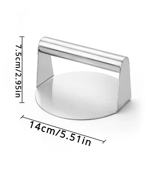 Stainless Steel Smash Burger Press Hamburger Patties Meat Masher Circular Meat gallery