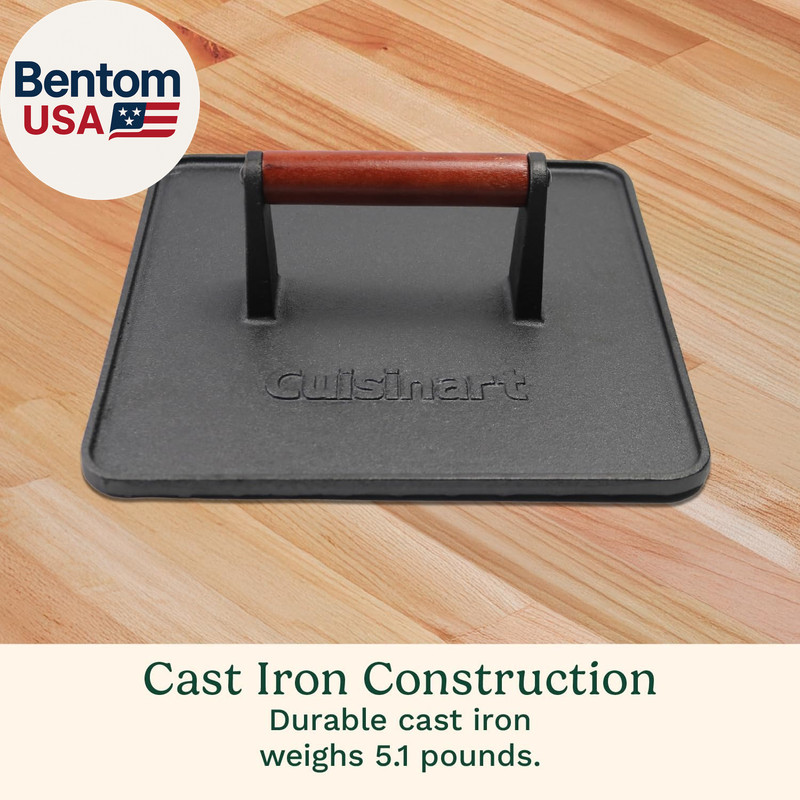 XL Cast Iron Grill Press, 10" X 10" Heavy-Duty Nonstick Smash Burger Steak Press gallery