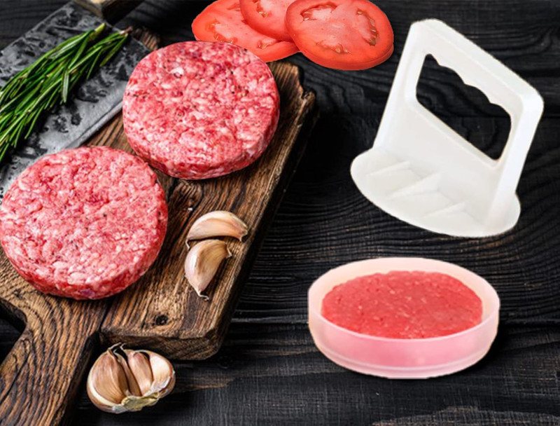 Hamburger Press Patty Maker Freezer Containers - All in One Convenient Package - gallery