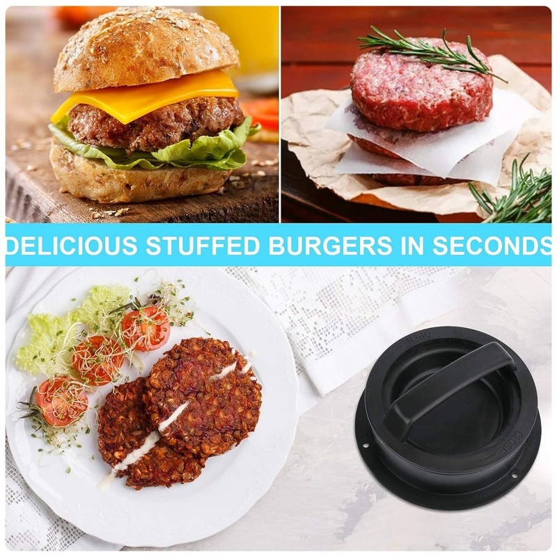 Non Stick 3-In-1 Stuffed Burger Press Hamburger Patty Mold Maker Slider BBQ gallery