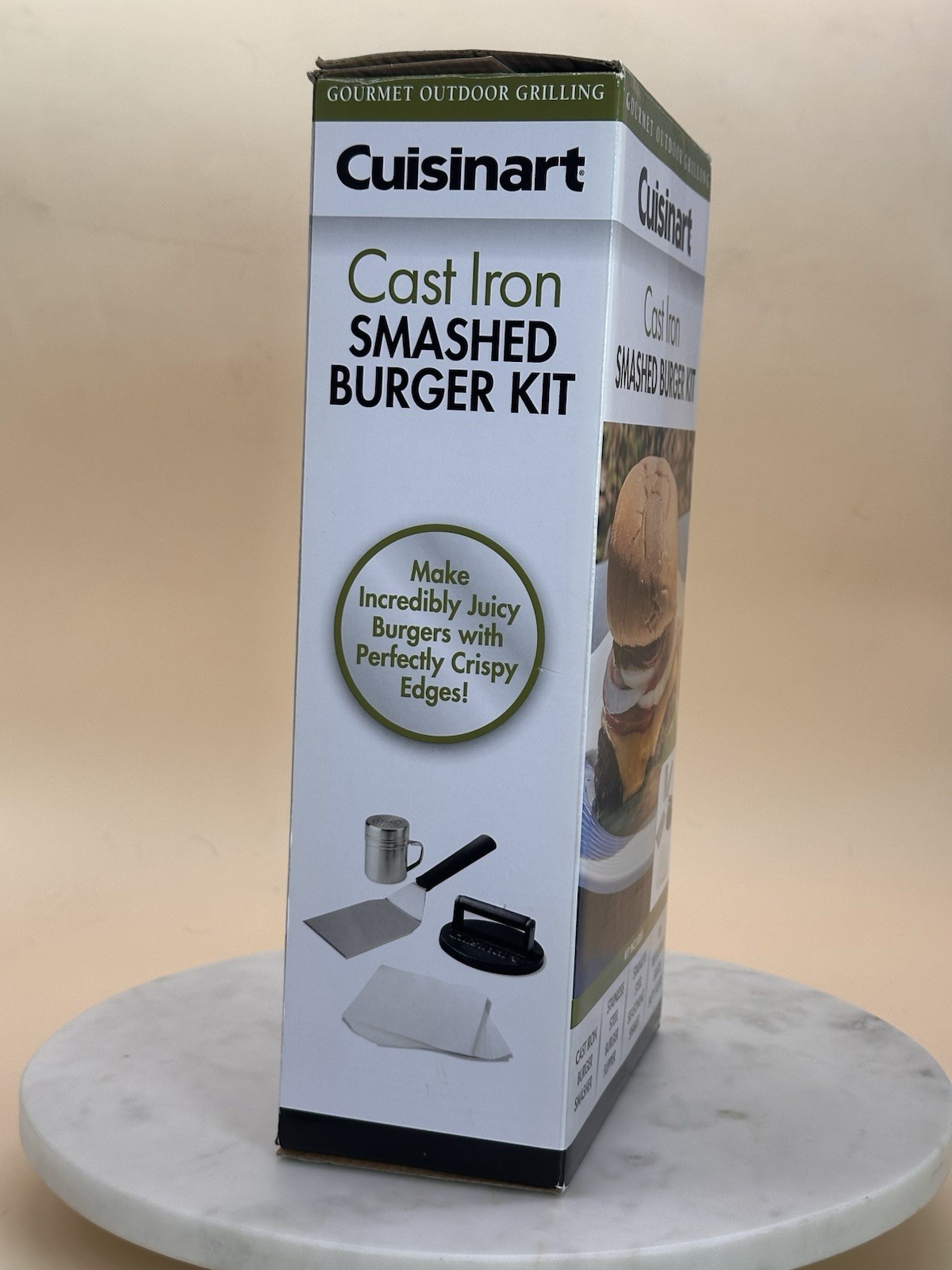 NIB Cuisinart Cast Iron Smashed Burger Kit Items Included Listed In Photo 1 gallery