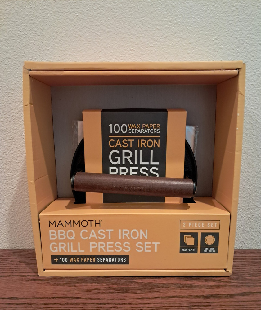 Mammoth BBQ Cast Iron Grill Burger Press Set