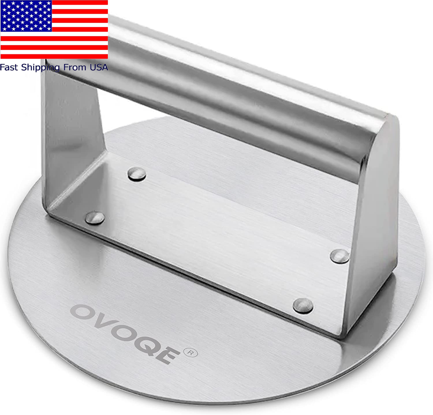 Stainless Steel Smashed Burger Press 6 Inch Round Burger Smasher Griddle Hamburg gallery
