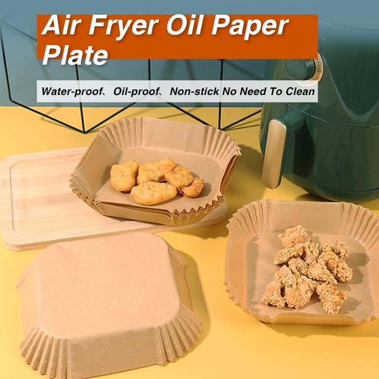 Parchment Paper, OOTDAY 100Pcs Square Air Fryer Liners 6.5'', gallery