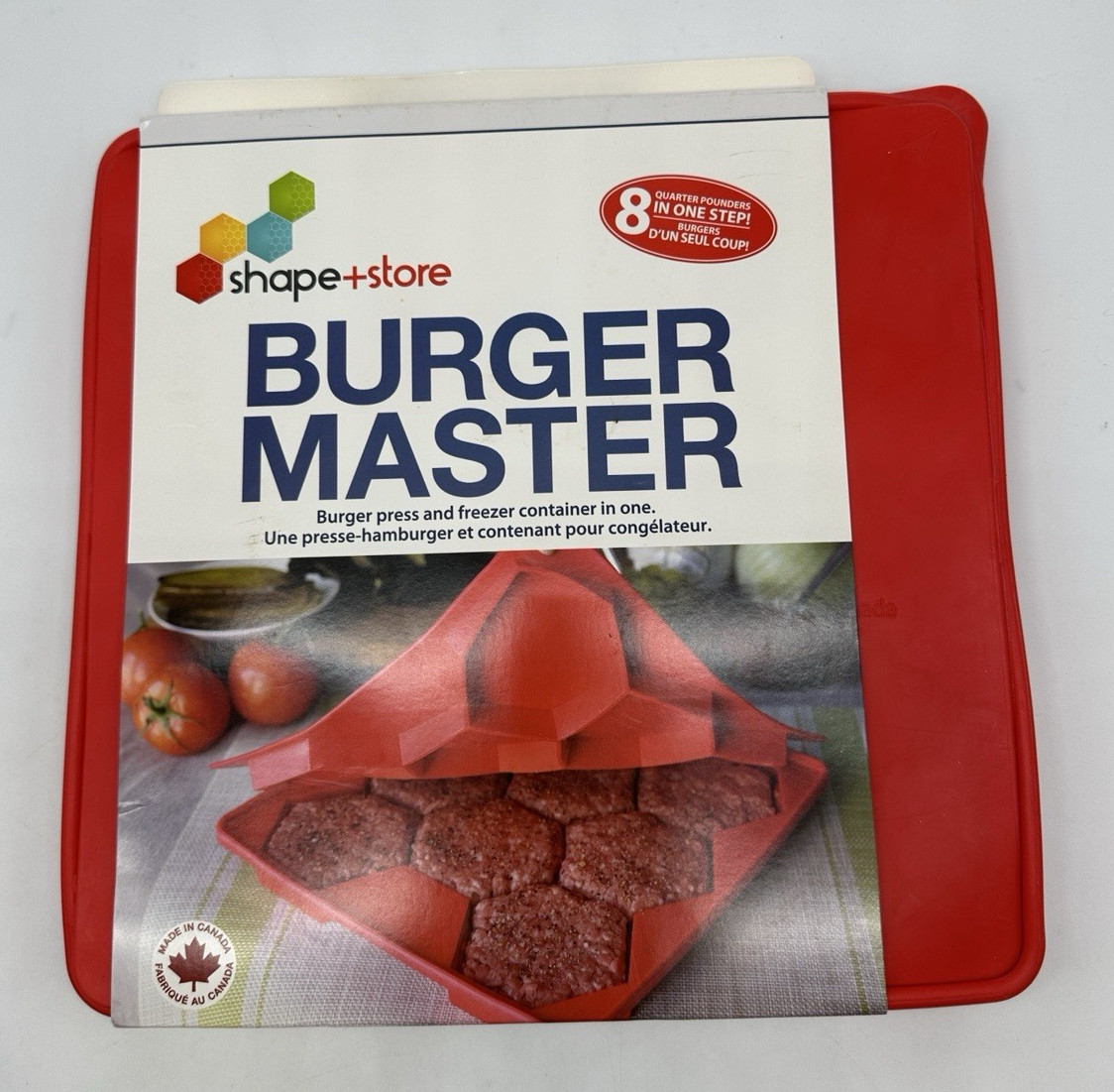 Shape + Store Burger Master 8 in 1 Burger Press & Freezer Container Silicone NEW gallery