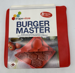 Shape + Store Burger Master 8 in 1 Burger Press & Freezer Container Silicone NEW