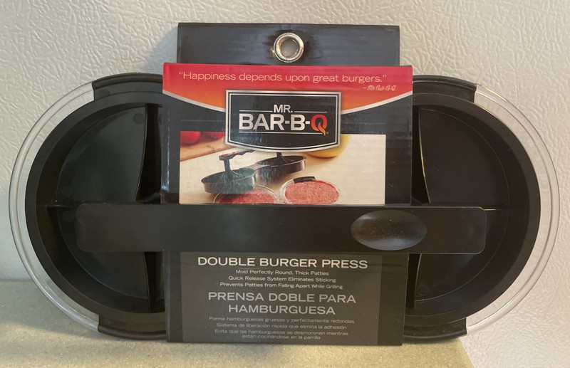 Mr. Bar-B-Q Double Burger Press for Uniform Thick Patties Quick Release 40140Y gallery