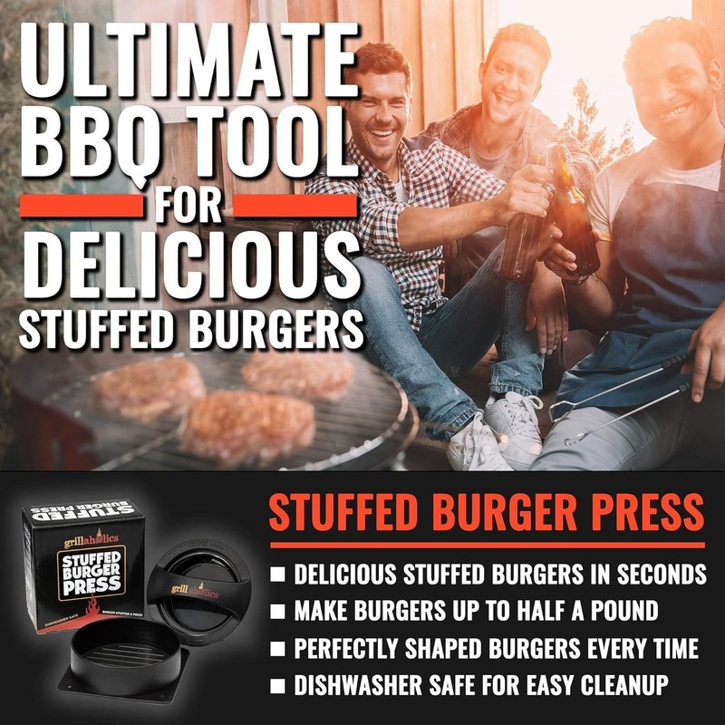 Stuffed Burger Press & Recipe eBook Extended Burger Stuffer & Hamburger Patty gallery
