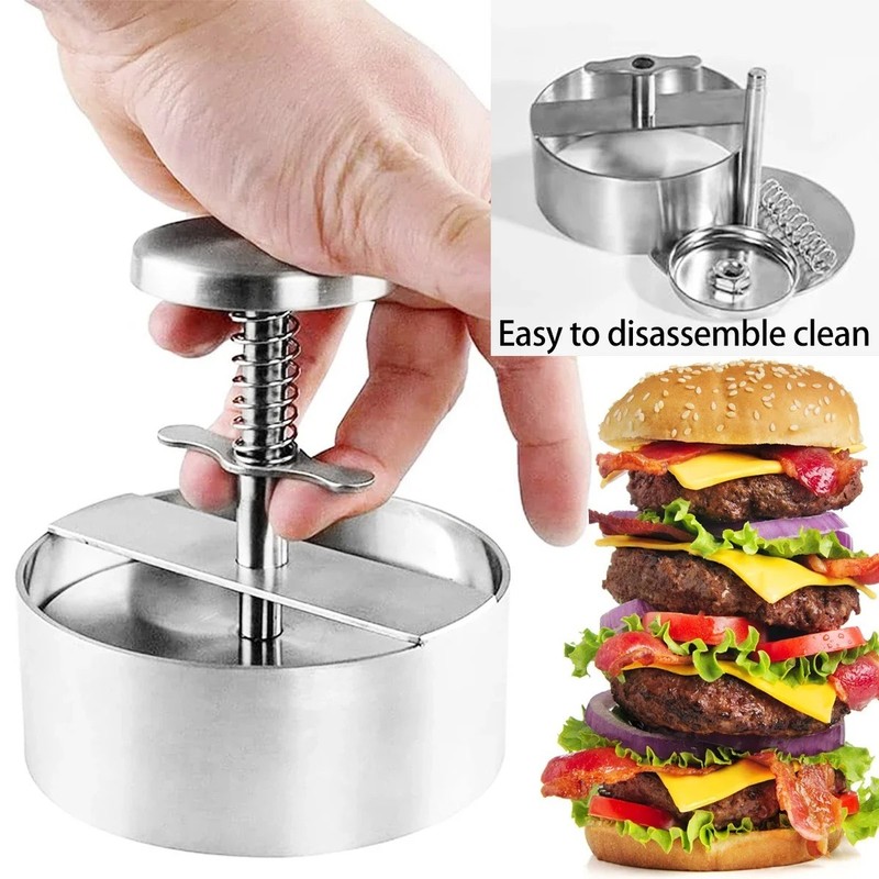 Stainless Steel Adjustable Hamburger Press & Patty Maker Non-Stick Professional gallery