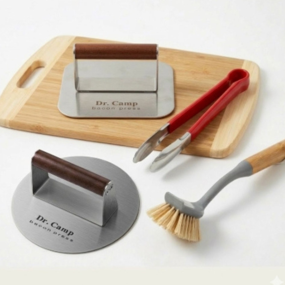 Stainless Steel 7 inch Bacon Press 4-piece Bundle Set gallery