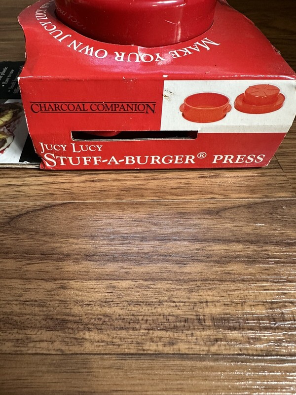 Juct Lucy Stuff-A-Burger Press Charcoal Companion Red Durable Plastic gallery
