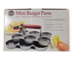Norpro Mini Burger Press For 6 2 Oz Sliders Patties Nonstick Cast Aluminum
