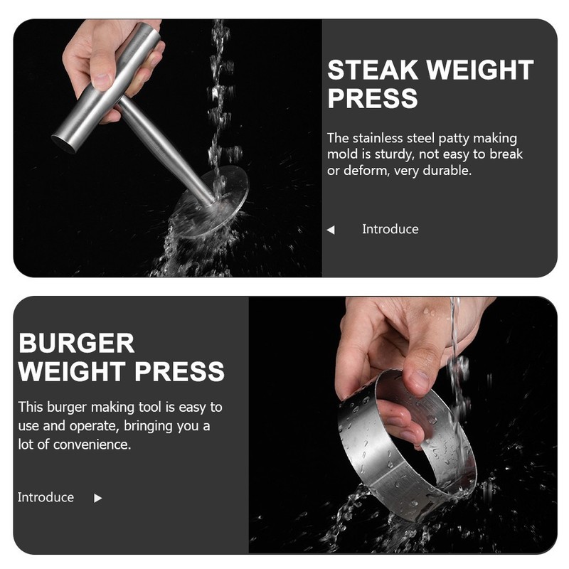 Burger Smasher Stainless Steel Meat Patty Maker Small Press Steel、 Cooking Tool gallery