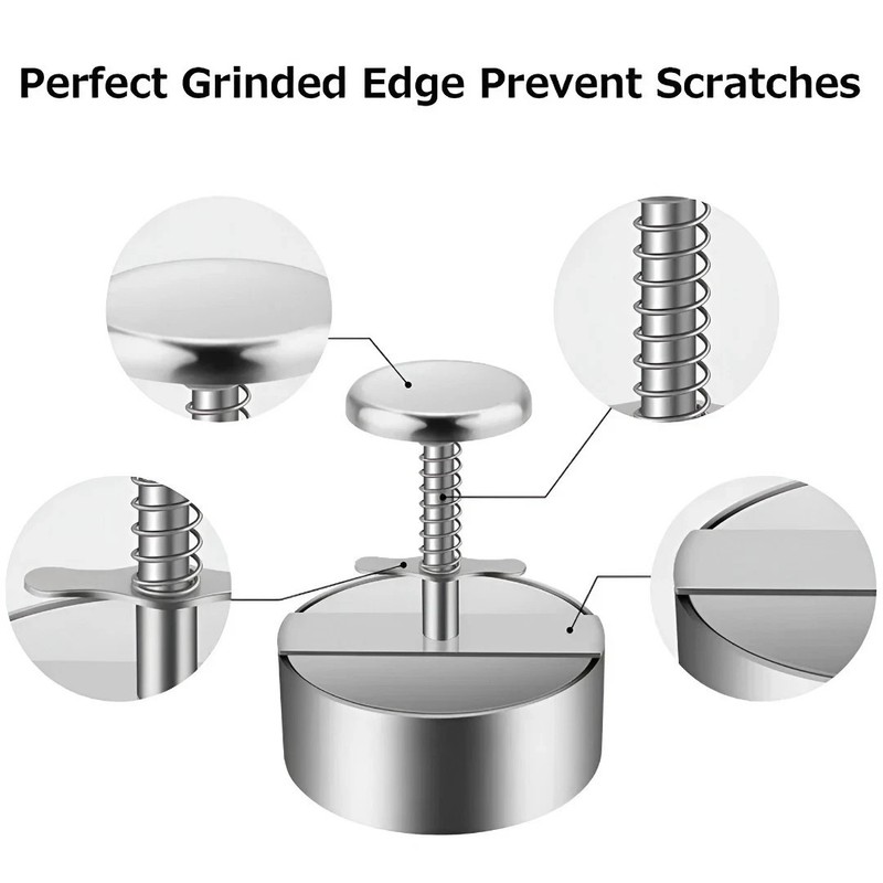 Hamburger Meat Press Patty Maker 304 Stainless Steel round Non-Stick Thickness A gallery