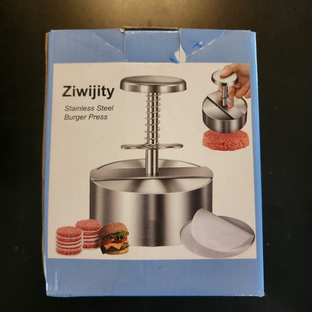 Ziwijity Stainless Steel Burger Press - 4.1/4" Hamburger Patty Maker, Silver
