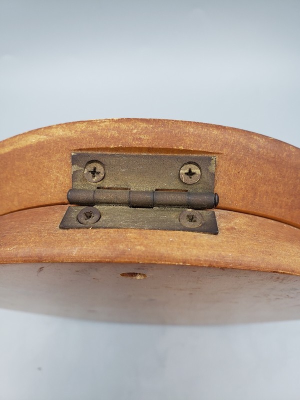 Vintage Jumbo Wood Fighting Roosters Hamburger Press gallery