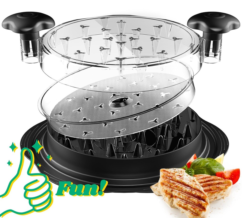 Chicken Shredder with Removable Plate - Manual Meat Large, Black