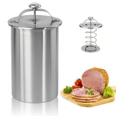 Stainless Steel Ham Maker Meat Press with Thermometer,Homemade Lunch Meat Mak…