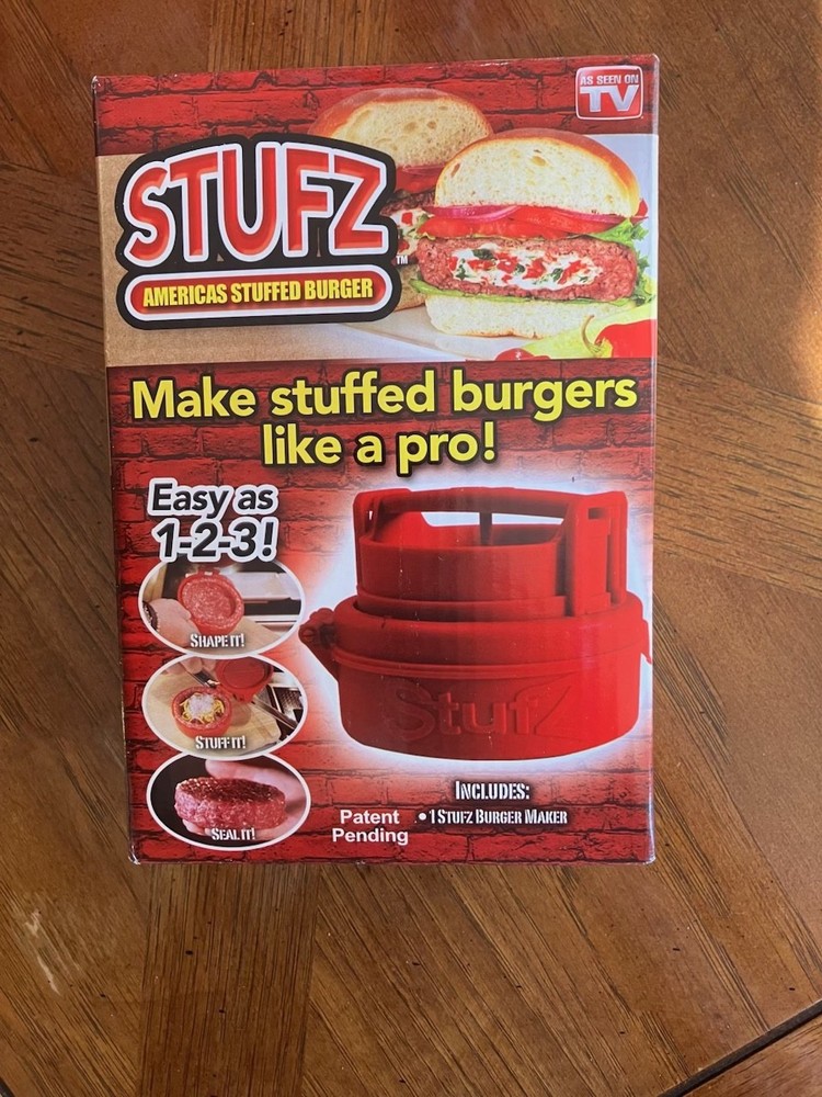 STUFZ Burger Stuffer Hamburger Maker Stuffed Patty Press BBQ As Seen On TV!