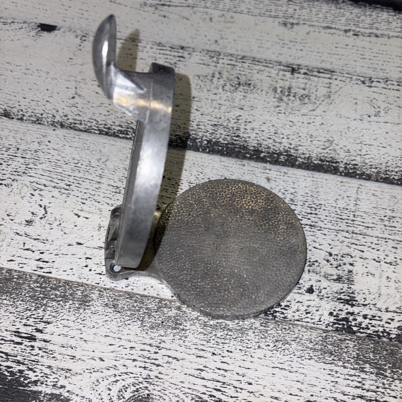 Vintage 4.5” Hamburger Press Patty Maker Aluminum Farmhouse Style Bolt Down gallery