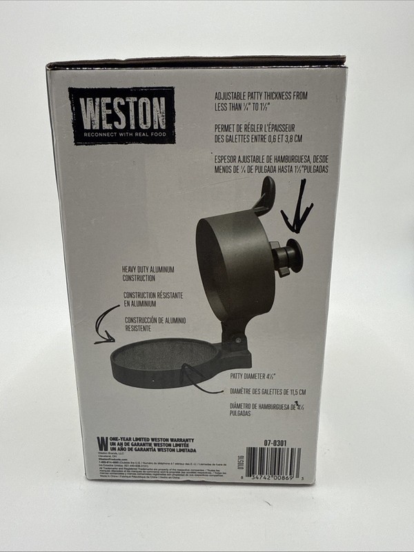 Weston Nonstick Single Hamburger Press # 07-0301 BBQ New In Box gallery