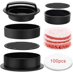 3 in 1 Burger Press Kit Includes Patty Maker and Hamburger Paper Ideal for BBQ