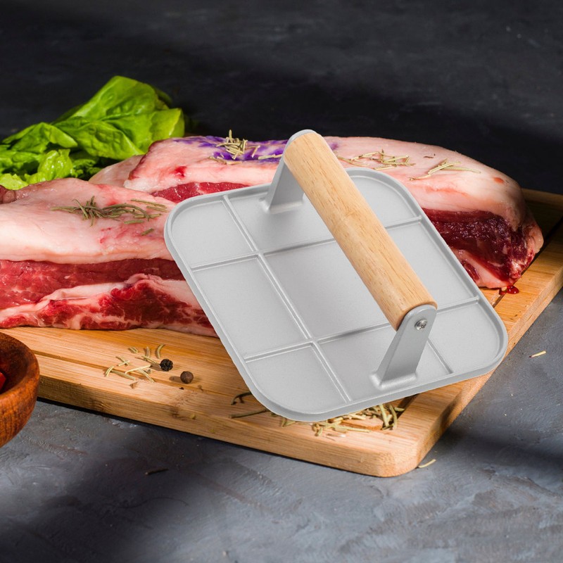 Burger Patty Press Heavy Duty Smashed Press Patty Maker Press with Wood Handle gallery