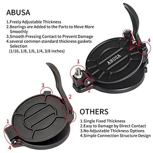 Thickness Adjustable Tortilla Press Tortilla Maker - Roti, Dough 8 Inch Black gallery