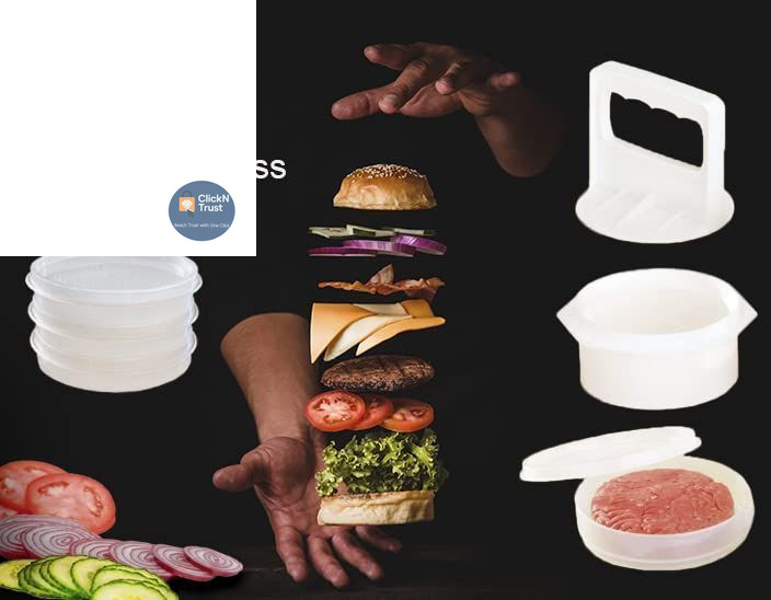 Hamburger Press Patty Maker Freezer 4 Containers with gallery
