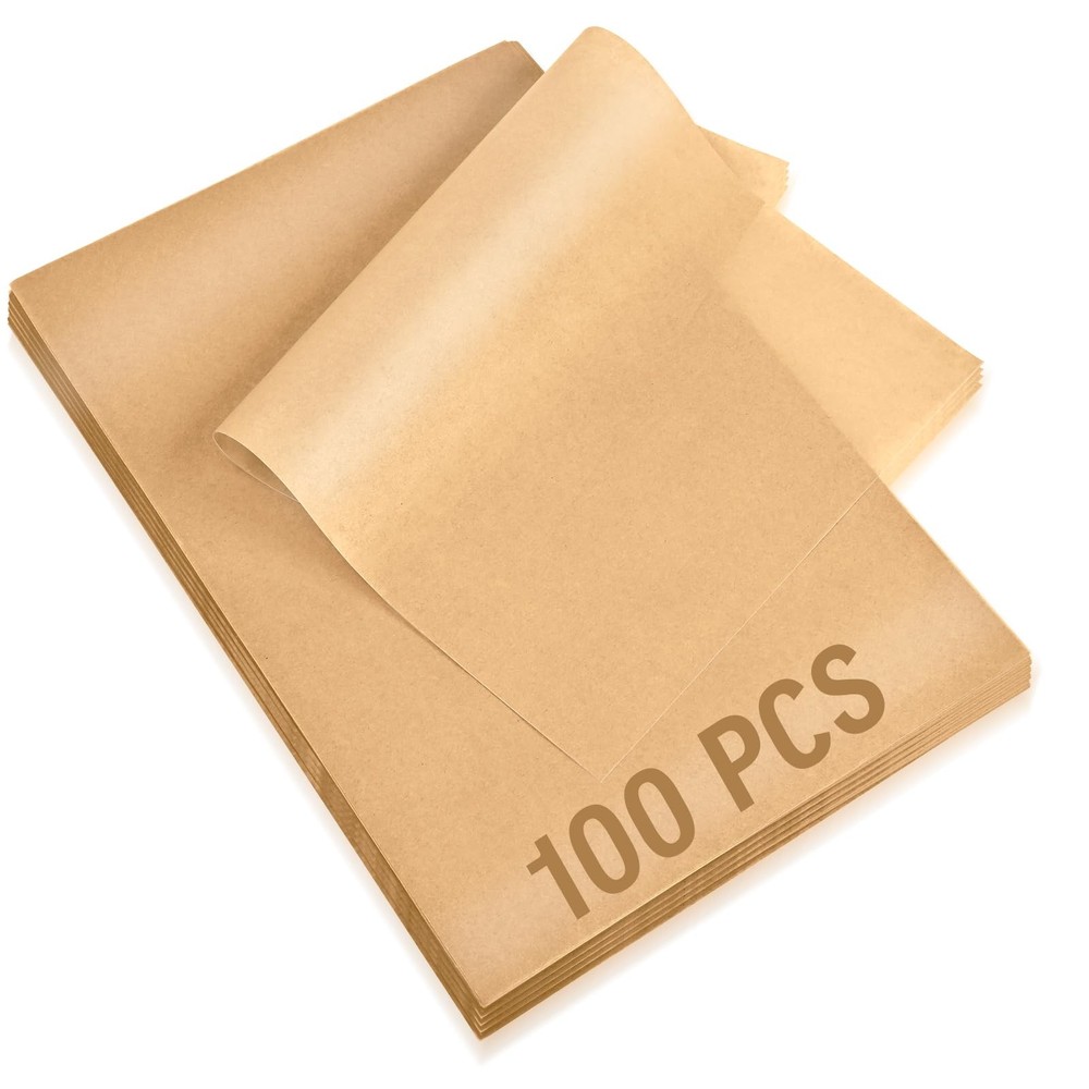 100Pcs Parchment Paper Sheets, 9x13 In 12x16 Inches, Unbleached Natural