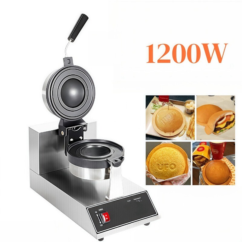 1.2KW Single Head Waffle UFO Burger Maker Ice Cream Machine Panini Press Baker