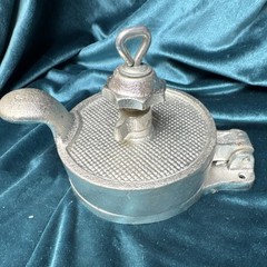 Large Cast Iron Single Burger Press Non-Stick Silver