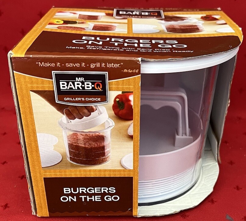 Mr. BBQ Burgers on the Go Patty Maker 12 Piece NonStick 8-Layer Plastic Disc New