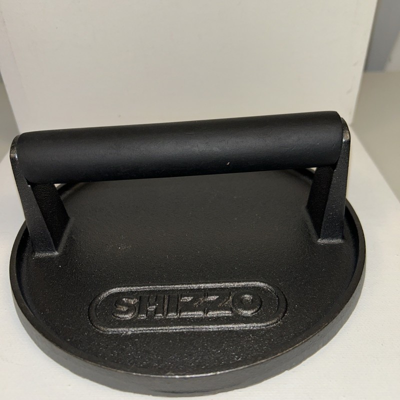 Shizzo Burger Press Kit, Cast Iron Rectangle & Round Grill Press (3-6) gallery