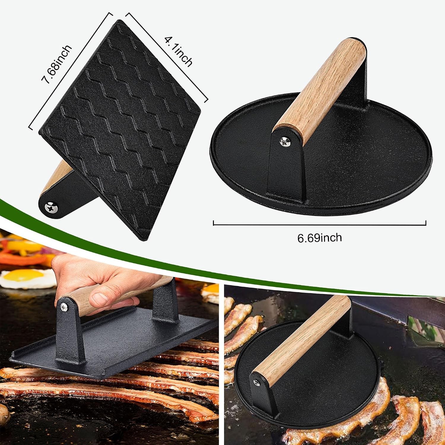 Smash Burger Press Kit - 4 in 1 Stuffed Burger Mold, Cast Iron Burger Presses... gallery