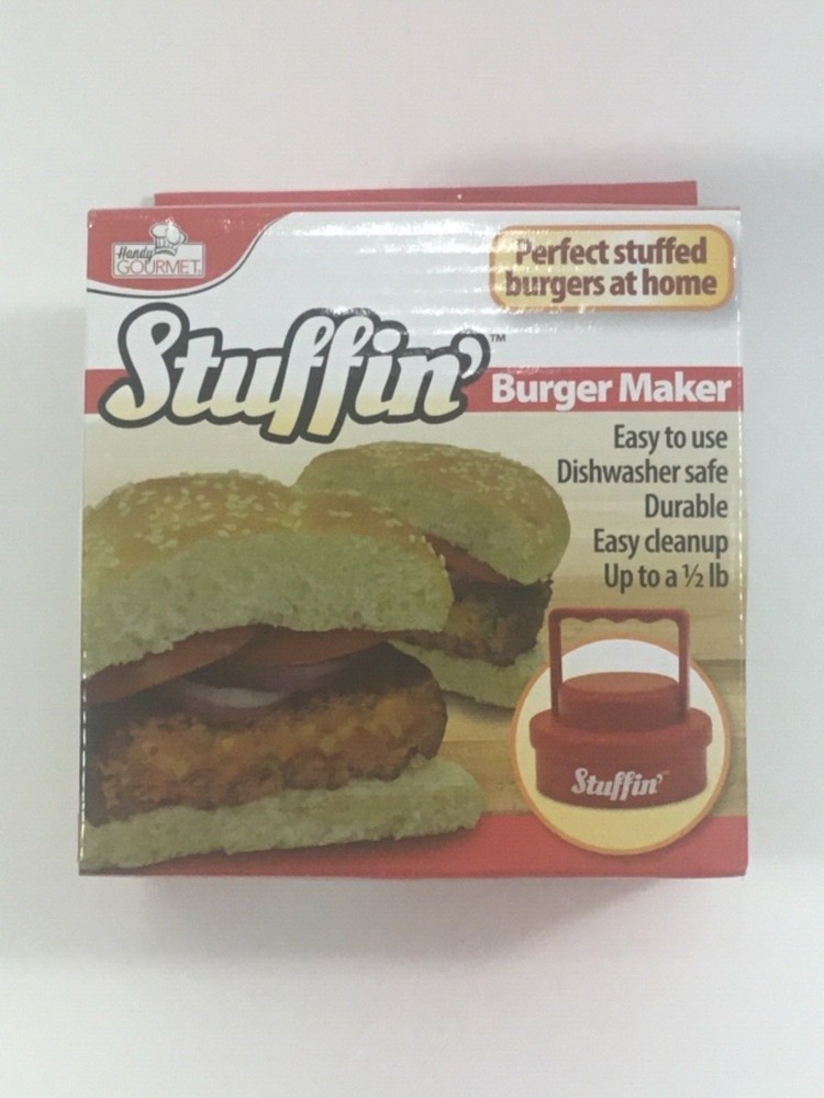 Stuffin’ Easy Use Burger Maker Fill Up to 1/2 lb Burger Durable Easy Cleaning
