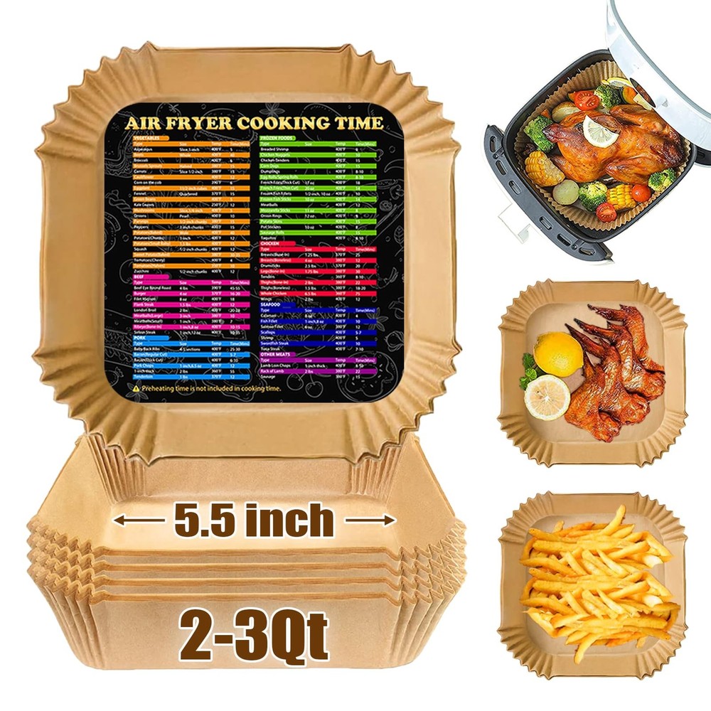Air Fryer Liners for CHEFMAN 2 Qt Fryer, Mini Airfryer 5.5 Inch, Natural