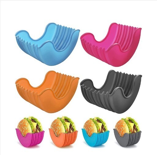 Silicone Reusable Mess-Free Burger Holder gallery