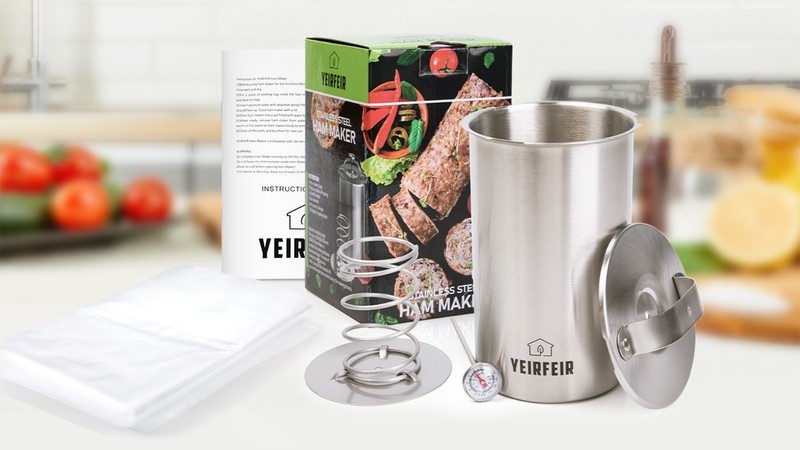 Stainless Steel Meat Press for Deli & Lunch Meats - Cooking Kit with Thermometer gallery